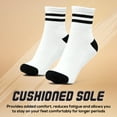 thumbnail image 4 of Forever Bambe Retro Mini Crew Socks, Soft Terrycloth Cushioned Bottom, White Striped 4-Pack, 4 of 7