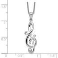 thumbnail image 3 of Diamond2Deal 925 Sterling Silver Rhodium-plated Love Note Necklace for Women 18", 3 of 6