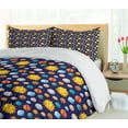 thumbnail image 5 of Ambesonne Outer Space Duvet Cover Set, Colorful Planet Cartoon, 2-Calking, Indigo and Multicolor, 5 of 7