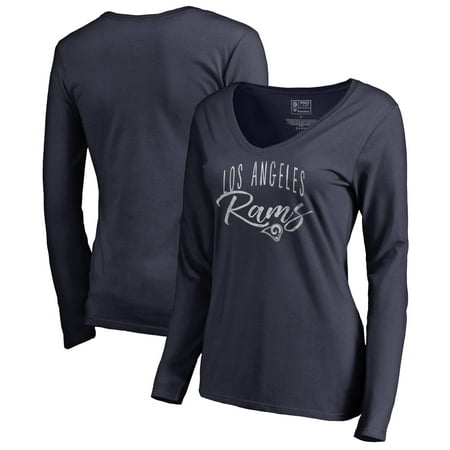 Los Angeles Rams NFL Pro Line by Fanatics Branded Women's Graceful Long Sleeve V-Neck T-Shirt -