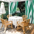 thumbnail image 4 of Outdoor Curtains for Patio Waterproof, Green White Moire Outdoor Privacy Panels Grommet, Modern Abstract Art Blackout Outside Curtains for Porch/Cabana/Pergola/Gazebo 54"x84", 2 Panels, 4 of 8