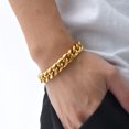 thumbnail image 5 of Jewelry Men Bracelet Cuban links & chains 14K Yellow Gold Bracelet for Bangle Male Accessory, 5 of 10