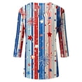 thumbnail image 7 of Wutalume Women's 3/4 Sleeve American Flag Top - Stars and Stripes Independence Day Print V-Neck T-Shirt, 4th of July Outfits for Women, 3/4 Length Sleeve Womens Tops,Beige L, 7 of 7