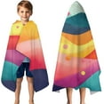 thumbnail image 3 of Colorful Tie Dye Mountain Pattern Hooded Bath Towel，50"x30" for Ages 3 To 12 Kids, Quick Dry Lightweight Soft Microfiber Hood Beach Towel Cover Up for Kids, 3 of 7