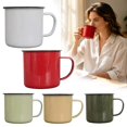 thumbnail image 3 of ievspot Enamel Coffee Mug Vintage Enamel Mug with Handle Retro Drinking Cup Durable Portable Tableware for Home Kitchen Heat Resistant Ideal for Coffee Lovers, 3 of 8
