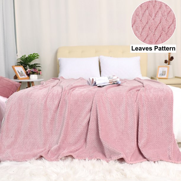 Piccocasa Microfiber Plush Flannel Fleece Throw Blanket Twin Pale Pink Machine Washable Walmart Com Walmart Com