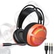 thumbnail image 3 of Auriculares para juegos de PC con micrófono, sonido envolvente 7.1, cable, conexión supraaural, USB, para ordenador. Naranja 35 mm, 3 of 9