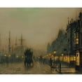 thumbnail image 2 of John Atkinson Grimshaw 17x15 Black Ornate Wood Framed Double Matted Museum Art Print Titled - Reekie, Glasgow, 2 of 5