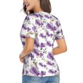 thumbnail image 2 of Goofa Orchids Flowers Pattern Women's Slim-Fit Short-Sleeve V-Neck T-Shirt,Classic-Fit Short-Sleeve V-Neck T-Shirt-X-Large, 2 of 5