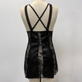 thumbnail image 6 of Lpmadey Women's Satin & Sheer Lace Spaghetti Strap Chemise – Sexy Lingerie Nightgown for Bedroom & Loungewear (Black), 6 of 7
