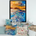 thumbnail image 3 of Designart 'Whirly Blue Waves Under Orange Sunset' Nautical & Coastal Framed Art Print, 3 of 4
