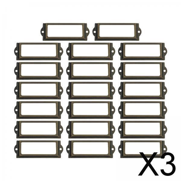 30 Tiradores Para Etiquetas Vintage Bronce | Portaetiquetas De Metal Para Cajones | Organiza Oficina, Biblioteca O Farmacia Con Estilo Retro | Incluye Tornillos