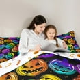 thumbnail image 5 of jejeloiu Multicolor Pumpkin Full Size Comforter Sets,Rustic Farmhouse Cabin Bedding Comforter Set,Thanksgiving Day Bedding Sets For Children,Lightweight Room Decoration Reversible,3-Piece, 5 of 8