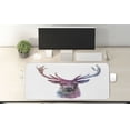 thumbnail image 2 of Deer Computer Mouse Pad, Illustration of Male Stag with Soft Pale Colors Antlers Wildlife Nature Print, Rectangle Non-Slip Rubber Mousepad X-Large, 35" x 15" Gaming Size, Pink Lilac, by Ambesonne, 2 of 2