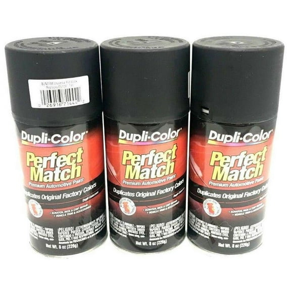Duplicolor BUN0104-3 PACK Perfect Match Universal Flat Black Paint - 12 oz Aerosol can
