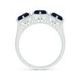 thumbnail image 2 of ANGARA Natural 3 Ct Aeon Three Stone Sapphire Hexagonal Engagement Ring in 14K White Gold for Women (Size-6mm) | September Birthstone, Anniversary, Jewelry Gift for Women | Natural Sapphire Ring, 2 of 9