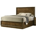 thumbnail image 5 of JERFIT Walnut Full Size Panel Bed Frame with High Headboard, Transitional Style Engineered Wood Platform Bed, Foundation-Free Design, 5 of 6