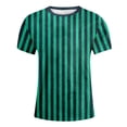 thumbnail image 4 of PMVFHDE T-Shirt Graphique à Manches Courtes Rayé de Carnaval pour Garçons Confortable Décontracté Coloré pour Fête d'Enfants Vert Foncé,110, 4 of 4