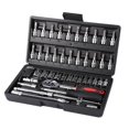 thumbnail image 1 of 46pcs Socket Ratchet Car Repair Tool Wrench Set Head Ratchet Pawl Socket Spanner Screwdriver Professional Metalworking Tool Kit, 1 of 5