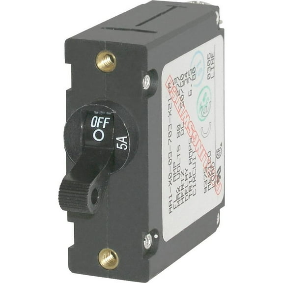 Blue Sea Systems A-Series Black Single Pole Toggle Circuit Breaker