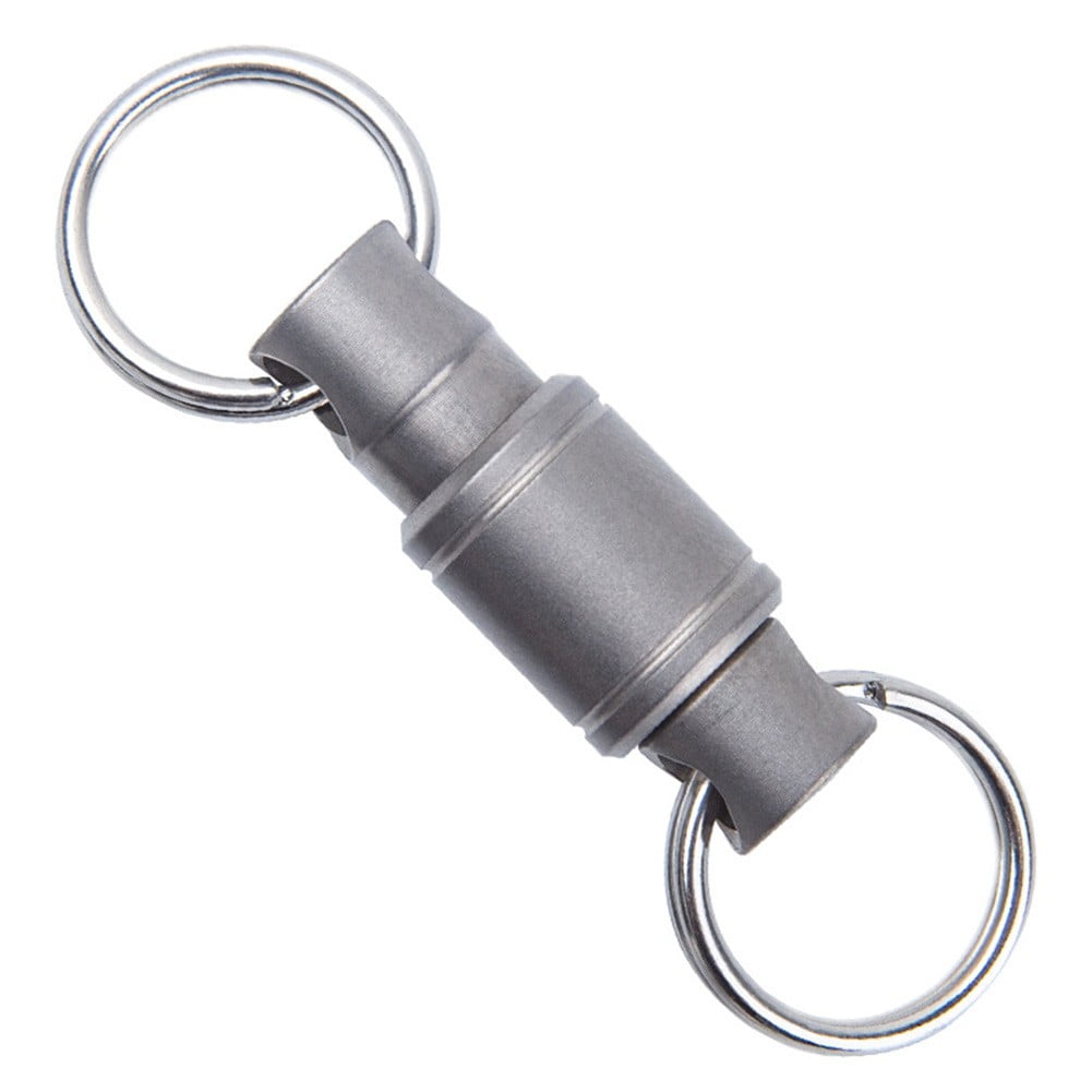 JVCOM Titanium Quick Release Keychain - 360° Rotation, Heavy Duty Key Clip, with Carabiner and Key Ring - for Men and Women.