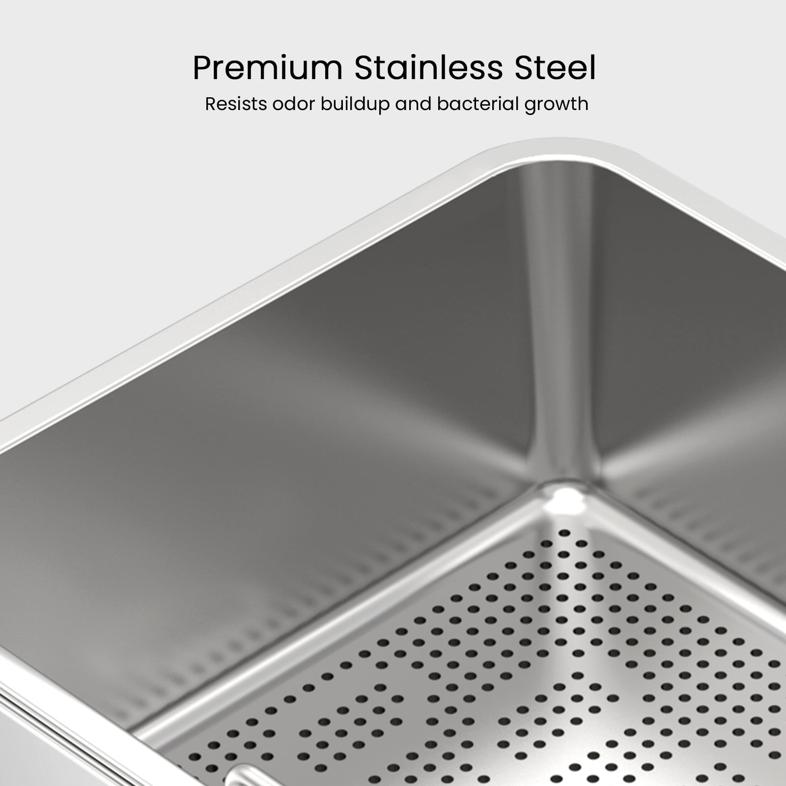 Ptlom Stainless Steel Sifting Litter Box for Pine Pellets 23.6" x 15.7" x 7.9", Extra Large Metal Litter Pan with Sifter