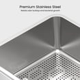 thumbnail image 6 of Ptlom Stainless Steel Sifting Litter Box for Pine Pellets 23.6" x 15.7" x 7.9", Extra Large Metal Litter Pan with Sifter, 6 of 9