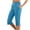 Sky Blue, variant on cocolona Capri Pants for Women Casual Summer 2025 Elastic Waist Yoga Cropped Pants Side Button Slit Capri Leggings with Pockets Sky Blue XL