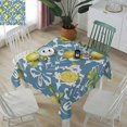 thumbnail image 5 of Yellow Lemon Square/Round Tablecloths 54x54,Blue Boho Bohemian Damask Paisley Table Cloth Table Cover Indoor/Outdoor Tabletop Decor for Wedding Holiday Party Dinner Baby Shower, 5 of 7