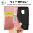 thumbnail image 5 of Compatible with Samsung S9 Wallet Case, PU Leather Flip Folio Case with Card Holders RFID Blocking Kickstand [Shockproof TPU Inner Shell] Phone Cover For Samsung Galaxy S9, rosegold, 5 of 11