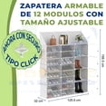 thumbnail image 2 of Zapatero Modular con Cubierta, 12 Niveles, Organizador de Zapatos o Sneakers, Incluye Manijas, Ganchos, Cierre tipo Click, 4 Niveles de Almacenamiento, Mueble Organizador, Estante Zapatera, 2 of 9
