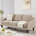 thumbnail image 2 of Modern 3 Seater Velvet Sofa, Upholstered Couch with Removable Cushions and Wood Legs for Living Room Office Apartment, 2 of 9