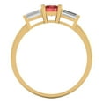thumbnail image 4 of 0.8 ct Emerald Cut Natural Garnet 3 Stone 18K Yellow Gold Womens Engagement Ring, 4 of 5