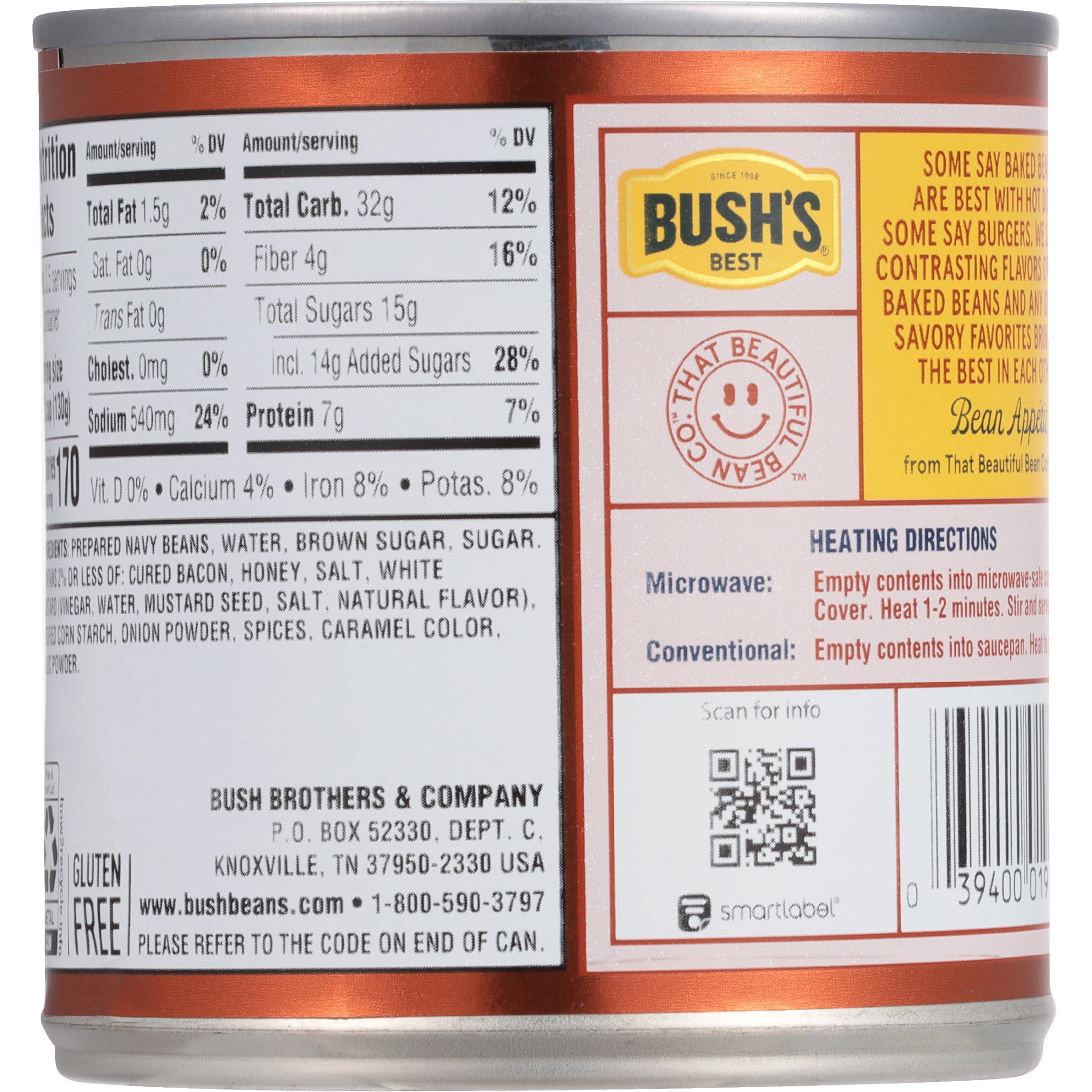 Bush's Honey Sweet Baked Beans, Canned Beans, 16 oz Can