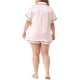 thumbnail image 3 of Conjunto de pijamas de talla grande Agnes Orinda para mujeres, con botones, estrellas, manga corta, ropa de dormir 3X rosa, 3 of 6