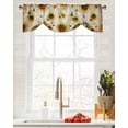 thumbnail image 4 of Tie Up Valance Curtain for Kitchen, Rural Country Vintage Sunflowers with Bee Rod Pocket Short Curtains Adjustable Tie-Up Shade Valances, Vintage Letter Window Treatment for Bathroom Living Room Bedroom, 4 of 7