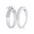 thumbnail image 3 of AFFY White Natural Diamond Engagement & Wedding Trio Band Ring Set In 10k White Gold (0.5 Cttw), 3 of 9