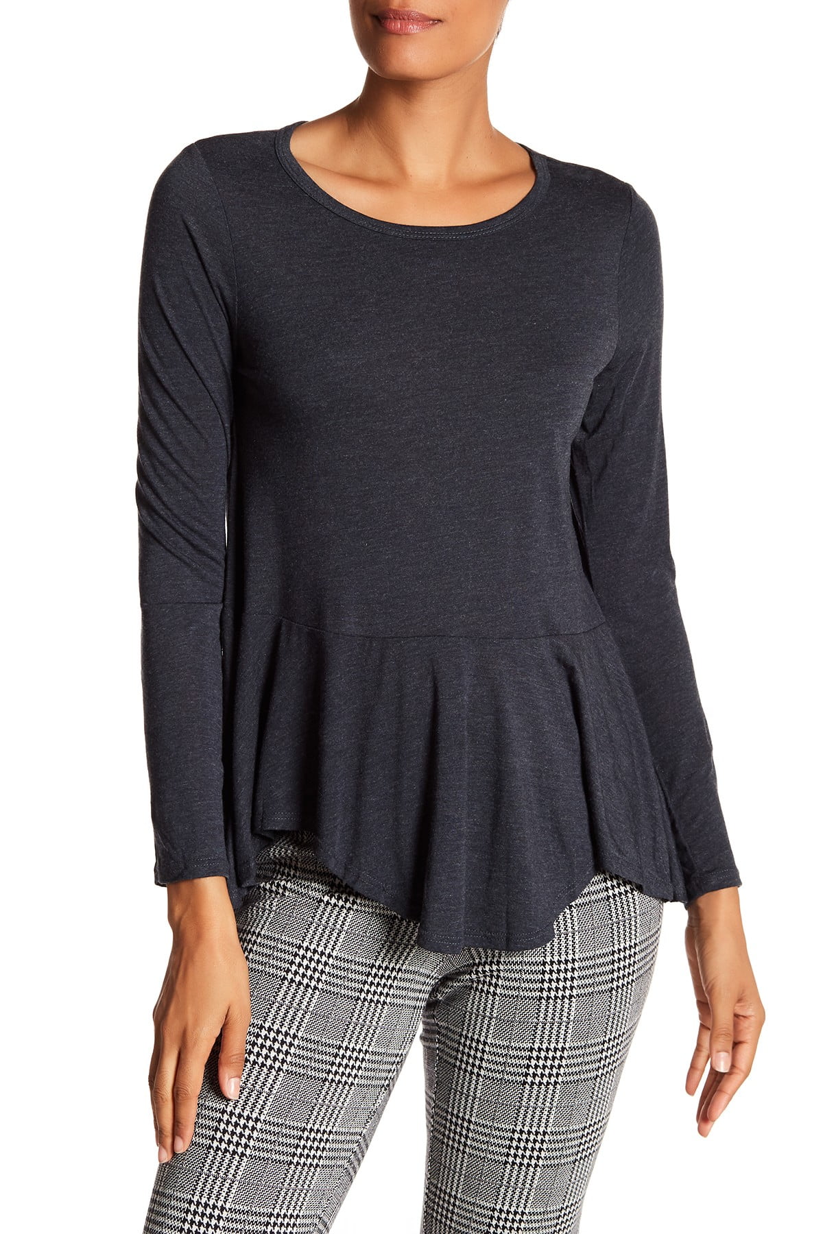 Bobeau Bobeau NEW Navy Blue Womens Size XL Star Asymmetric Peplum Hem