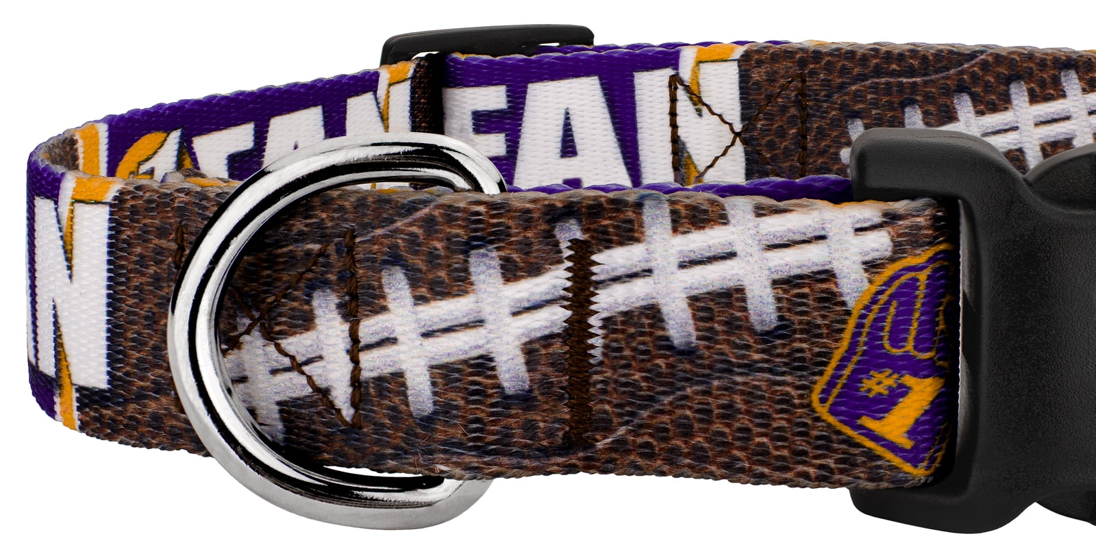 Country Brook Petz® Purple and Gold Football Fan Everyday Dog Collar and Leash Limited Edition, Small