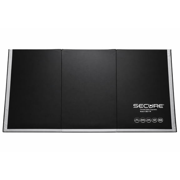 Secure Safety Solutions Waterproof Bedside Fall Safety Floor Mat 72" x 38" - Beveled Edge Crash Mat for Elderly Fall Injury Prevention, Shock-Absorbing EVA Foam, Glow Strips, Slip-Resistant, Tri-Fold