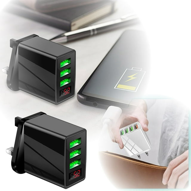Klonfd 3 Port USB Travel Power Adapter Global Mobile Phone Charger US International Block Cube Plug For IPhone And IPad