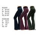 thumbnail image 2 of JED FASHION Women's Fold-Over Waist Flared Mineral Washed Yoga Pants, 2 of 2