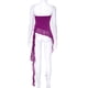 thumbnail image 5 of Blusa tubo asimétrica elegante, suelta, sin mangas, color morado oscuro, talla L, 5 of 8