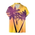 thumbnail image 3 of Camisas De Lino Para Hombre Hombres Casual Manga corta Primavera Verano Turndown Neck 3D Impreso Camisas Moda Top Blusa Camisas (Yellow, S), 3 of 4
