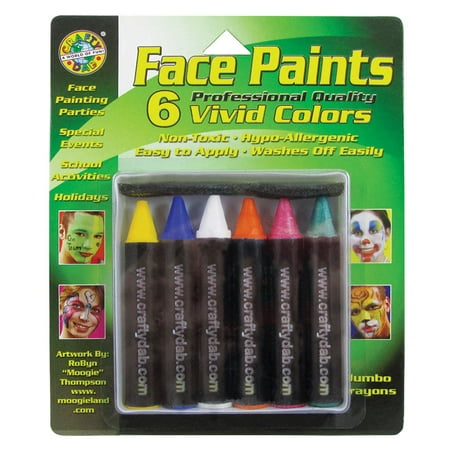 Face Paint Jumbo Crayons 6/Pkg-Vivid