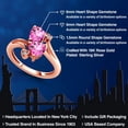 thumbnail image 2 of Gem Stone King 18K Rose Gold Plated Silver Pink Mystic Topaz and White Lab Grown Diamond Ring for Women (1.93 Cttw, Heart Shape 6MM, Gemstone Birthstone, Available in Size 5, 6, 7, 8, 9), 2 of 6