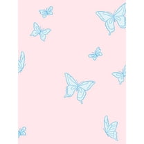 Butterfly Removable Vinyl Wallpaper by Barbie - Pink Blue