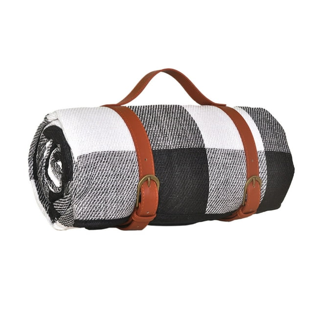 Toystoory Estera impermeable y transpirable para tienda de campaña con correas de cuero, esteras extragrandes a prueba de humedad carpas Rejilla gris negra 200*200cm