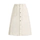 thumbnail image 1 of Falda de mezclilla para mujer INSPIRE CHIC con dobladillo sin terminar, botones, corte A, midi, color beige, 1 of 6