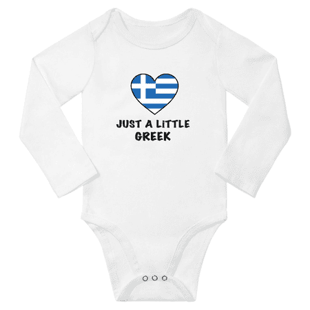 

Just a Little Greek Baby Long Sleeve Bodysuit (White 24 Months)